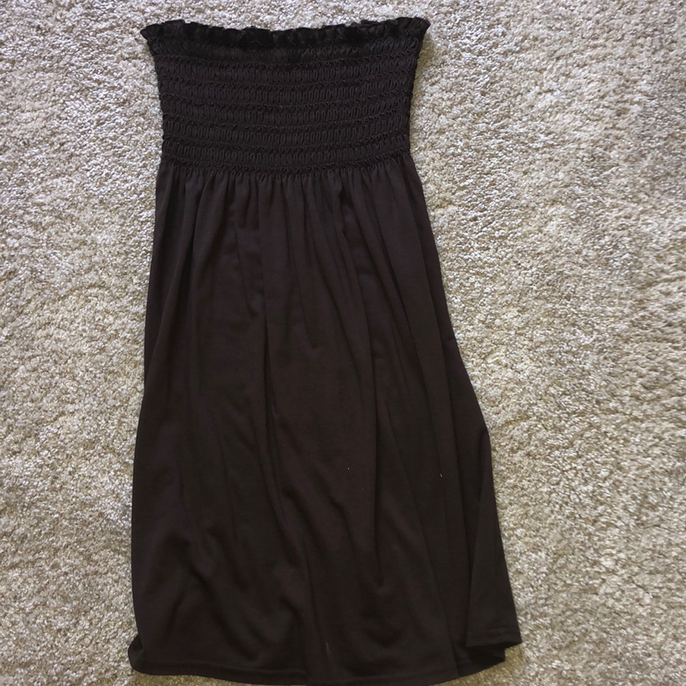 brown smocked summer dress